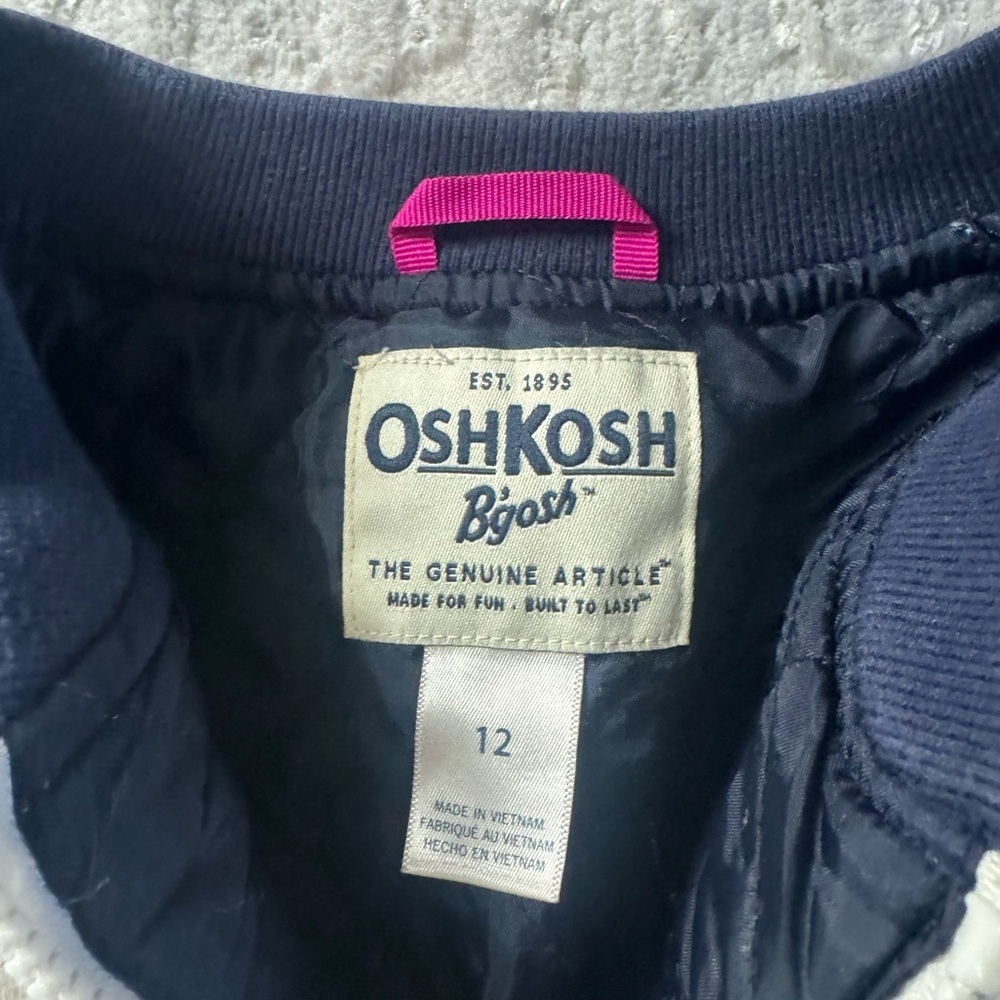 Girls size 12 OshKosh B'gosh Navy and White Jacket - Picture 3 of 5